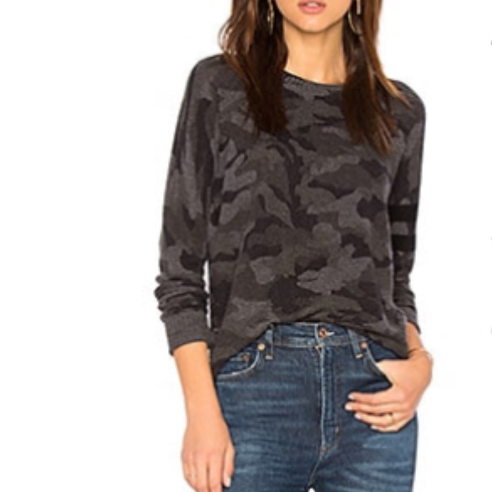Tasha Camo Sweater in Black Combo